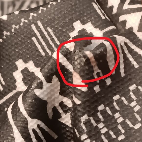 Kavu coated canvas black & white ikat tribal style print large tote bag purse - Picture 11 of 11